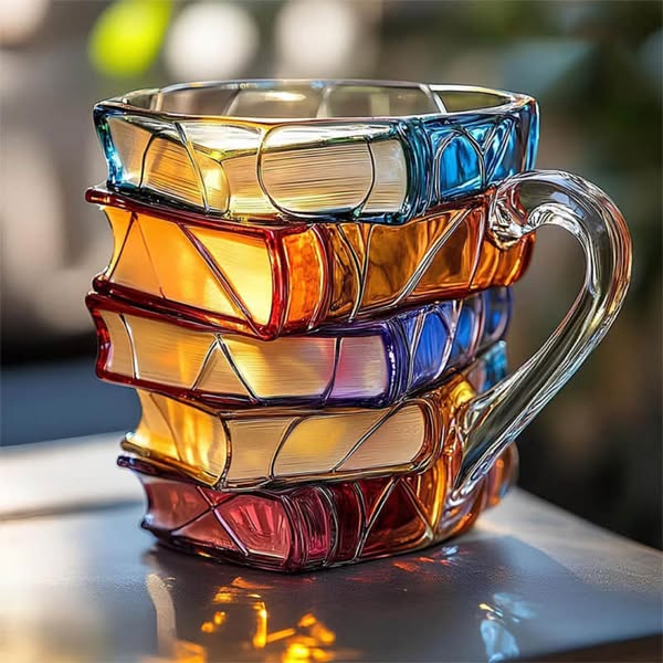 Taza en volumen 3D “Momento de lectura” — hecha a mano, diseño exclusivo